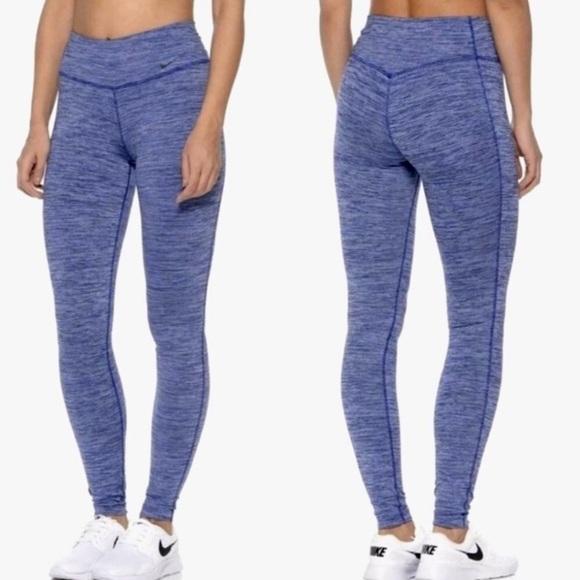 Nike Dri-Fit Gray Space Dye One Legend Full Length Leggings Women’s Size Medium - Picture 2 of 13